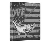 3 Ring Binder Fishing Enthusiasts A4 Binders with Clip Hold 200 Sheets with PVC Pockets Files Organisation for School Office Supplies 1 Pack