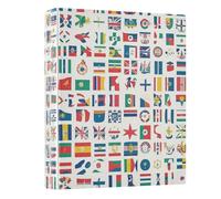 3 Ring Binder Flags from Around The World A4 Binders with Clip Hold 200 Sheets with PVC Pockets Files Organisation for School Office Supplies 1 Pack