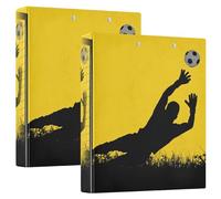 3 Ring Binder Football Player A4 Binders with Clip Hold 200 Sheets with PVC Pockets Files Organisation for School Office Supplies 2 Pack