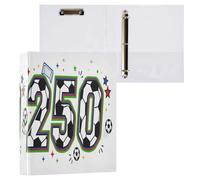 3 Ring Binder Football Statistics 1.5 Inch Round Rings Holds 200 Sheets,3 Ring Binders with Anti-Slip Metal Clip