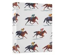 3 Ring Binder Horse Racing A A4 Binders with Clip Hold 200 Sheets with PVC Pockets Files Organisation for School Office Supplies 1 Pack
