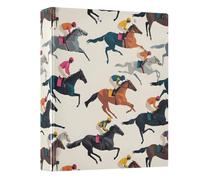 3 Ring Binder Horse Racing A4 Binders with Clip Hold 200 Sheets with PVC Pockets Files Organisation for School Office Supplies 1 Pack