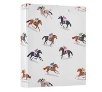 3 Ring Binder Horse Racing B A4 Binders with Clip Hold 200 Sheets with PVC Pockets Files Organisation for School Office Supplies 1 Pack