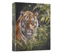 3 Ring Binder Jungle Tiger A4 Binders with Clip Hold 200 Sheets with PVC Pockets Files Organisation for School Office Supplies 1 Pack