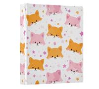 3 Ring Binder Little Fox Star A4 Binders with Clip Hold 200 Sheets with PVC Pockets Files Organisation for School Office Supplies 1 Pack