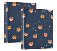 3 Ring Binder Little Foxes A4 Binders with Clip Hold 200 Sheets with PVC Pockets Files Organisation for School Office Supplies 2 Pack