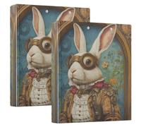 3 Ring Binder Mr. Easter Bunny A4 Binders with Clip Hold 200 Sheets with PVC Pockets Files Organisation for School Office Supplies 2 Pack