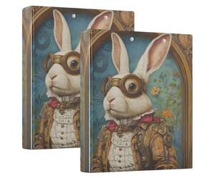 3 Ring Binder Mr. Easter Bunny A4 Binders with Clip Hold 200 Sheets with PVC Pockets Files Organisation for School Office Supplies 2 Pack