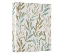 3 Ring Binder Olive Branch Leaves A4 Binders with Clip Hold 200 Sheets with PVC Pockets Files Organisation for School Office Supplies 1 Pack