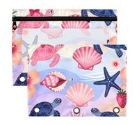 3 Ring Binder Pouches 2 Pack Waterproof Polyester Pencil Pouch with Clear Window, Standard 3 Hole for School Office Supplies Curious Monkey Playful Christmas George