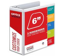 3 Ring Binder, Professional D Ring 6 Inch Binder, Presentation Folder 8.5 x 11 with Pockets, Clear View White Binder