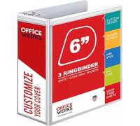 3 Ring Binder, Professional D Ring 6 Inch Binder, Presentation Folder 8.5 x 11 with Pockets, Clear View White Binder