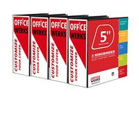 3 Ring Binder, Professional D Ring Binder 5 Inch, Presentation Folder for Standard Pages 8.5 x 11 with Pockets, Durable and Strong Black Binder (4 Pack)