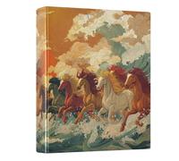 3 Ring Binder Seven Fine Horses A4 Binders with Clip Hold 200 Sheets with PVC Pockets Files Organisation for School Office Supplies 1 Pack