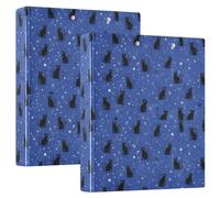 3 Ring Binder Star Cat A4 Binders with Clip Hold 200 Sheets with PVC Pockets Files Organisation for School Office Supplies 2 Pack