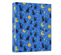 3 Ring Binder Star Moon Cat A4 Binders with Clip Hold 200 Sheets with PVC Pockets Files Organisation for School Office Supplies 1 Pack