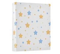3 Ring Binder Star Pattern A4 Binders with Clip Hold 200 Sheets with PVC Pockets Files Organisation for School Office Supplies 1 Pack