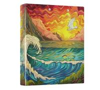 3 Ring Binder Sunset Glow A4 Binders with Clip Hold 200 Sheets with PVC Pockets Files Organisation for School Office Supplies 1 Pack