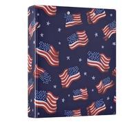 3 Ring Binder The Americans Flag Fluttering A4 Binders with Clip Hold 200 Sheets with PVC Pockets Files Organisation for School Office Supplies 1 Pack