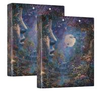 3 Ring Binder The Enchanted Forest A4 Binders with Clip Hold 200 Sheets with PVC Pockets Files Organisation for School Office Supplies 2 Pack