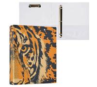 3 Ring Binder Tiger Orange Head 1.5 inch Binders Three Ring Binders with Clipboard Fit 8.5'' x 11'' Paper 3 Interior PVC Clear Pockets for Office Supplies