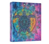 3 Ring Binder Turtle Mandala Nautical Ocean Coastal 1.5 inch Binders Three Ring Binders with Clipboard Fit 8.5'' x 11'' Paper 3 Interior PVC Clear Pockets for Office Supplies