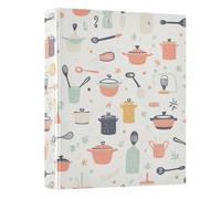 3 Ring Binder Various Cooking Tools A4 Binders with Clip Hold 200 Sheets with PVC Pockets Files Organisation for School Office Supplies 1 Pack