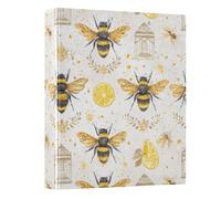 3 Ring Binder Watercolor Bee Lemon A4 Binders with Clip Hold 200 Sheets with PVC Pockets Files Organisation for School Office Supplies 1 Pack