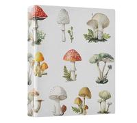 3 Ring Binder Watercolor Wild Mushrooms A4 Binders with Clip Hold 200 Sheets with PVC Pockets Files Organisation for School Office Supplies 1 Pack