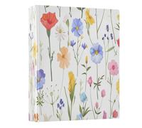 3 Ring Binder Watercolour Flower A4 Binders with Clip Hold 200 Sheets with PVC Pockets Files Organisation for School Office Supplies 1 Pack