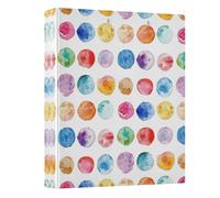 3 Ring Binder Watercolour Polka Dot A4 Binders with Clip Hold 200 Sheets with PVC Pockets Files Organisation for School Office Supplies 1 Pack