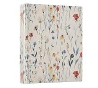 3 Ring Binder Watercolour Wildflowers A4 Binders with Clip Hold 200 Sheets with PVC Pockets Files Organisation for School Office Supplies 1 Pack