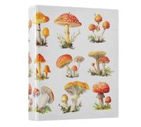 3 Ring Binder Wild Mushrooms A4 Binders with Clip Hold 200 Sheets with PVC Pockets Files Organisation for School Office Supplies 1 Pack
