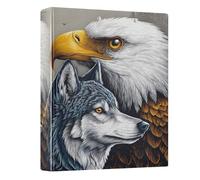 3 Ring Binder Wolf and Eagle A4 Binders with Clip Hold 200 Sheets with PVC Pockets Files Organisation for School Office Supplies 1 Pack
