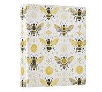 3 Ring Binder Yellow Bee Lemon A4 Binders with Clip Hold 200 Sheets with PVC Pockets Files Organisation for School Office Supplies 1 Pack