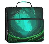 3 Ring Binders 1 1/2 Inch D Ring Lush Tropical Forest Photo Zippered Binder Organizer Binder with Shoulder Strap for School Business Storage Portfolio Folder with Handle