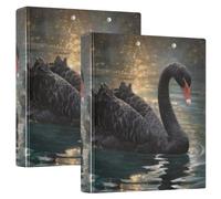 3 Ring Binders 1.5 Inch Clear View Three Ring Binders Versatile Black Swan Binder Fits 200 Sheets2 Pack