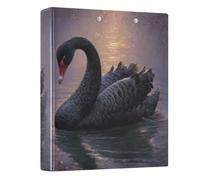 3 Ring Binders 1.5 Inch Clear View Three Ring Binders Versatile Black Swan Glitter Water Binder Fits 200 Sheets1 Pack