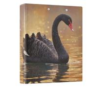 3 Ring Binders 1.5 Inch Clear View Three Ring Binders Versatile Black Swan Gold Binder Fits 200 Sheets1 Pack