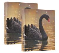3 Ring Binders 1.5 Inch Clear View Three Ring Binders Versatile Black Swan Gold Binder Fits 200 Sheets2 Pack