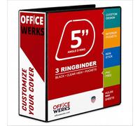 3 Ring Binders, 5" Capacity D-Rings, 8.5" x 11" Presentation Folder with Pockets, Durable Non-Stick Clear Cover for Documents, Files, Projects (Black)