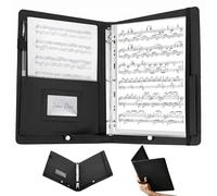3 Ring Choir Music Folder - PU Leather Choral Sheet Music Binder with Adjustable Hand Strap & Retention Band, Fits Letter Size Scores for Choir Singers, Concert Performance & Piano Stand