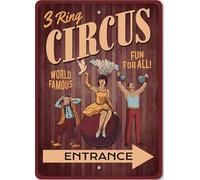 3 Ring Circus Metal Sign