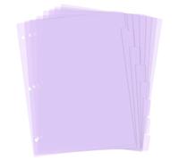3 Ring Pink Binder Dividers with 8-Tabs, A4 Purple Binder Dividers, Sturdy Plastic Dividers, Aesthetic Dividers for Binder, Suitable for Notebooks and Binders, Tabs for Binder, 3 Hole Punch (Purple,A4