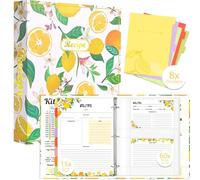 3 Ring Recipe Binder 8.5" x 11" Recipe Book Recipe Binder Kit with 60 Printed Recipe Cards 4'' x 6'', 8 Category Dividers to Write in Your Recipes, Unique Gifts for Women Grandma