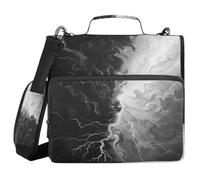 3 Ring Zipper Binder with Shoulder Strap for School Multiple Pockets Documents Storage Organizer Dragon Smoke