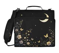 3 Ringing 1.5 inch School Zipper Binder Flowers Celestial Stars Moon