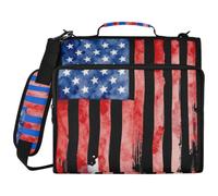 3 Ringing 1.5 inch Zipper Binder Organizer American Flag Tie Dye