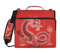3 Ringing 1.5 inch Zipper Binder Red Dragon