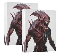 3-Ringing 2PCS Binders 1 and 1/2 Inch Binders with Pockets 1/2 Pack of Binders for Letter Size (11" X 8.5") 200 Sheets - Deep Sea Monsters Halloween Horror Fiction